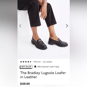 Madewell Bradley lug sole loafer in black leather